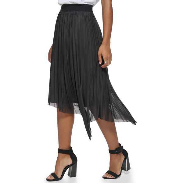 カルバンクライン レディース スカート ボトムス Angle Hem Pleated Black