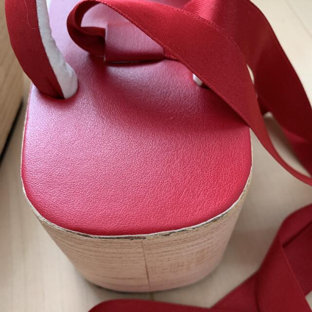 リボンぽっくり下駄 赤