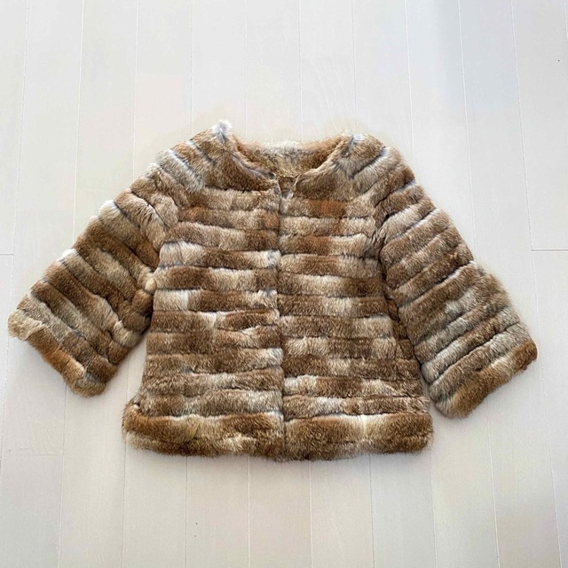 ラビットファー ショート丈コート