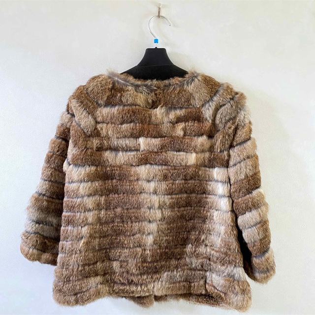 ラビットファー ショート丈コート