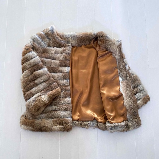 ラビットファー ショート丈コート