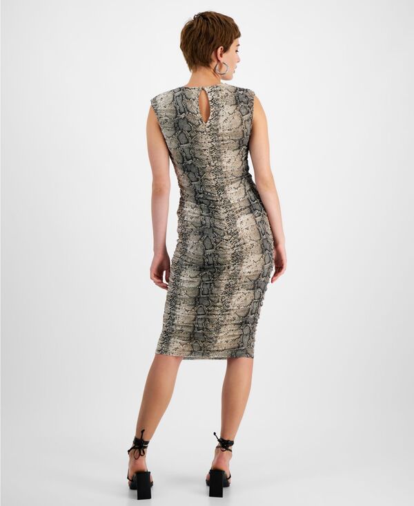バースリー レディース ワンピース トップス Women's Snake-Print Sleeveless Ruched Mesh Midi Dress, Created for Macy's Snake Python D