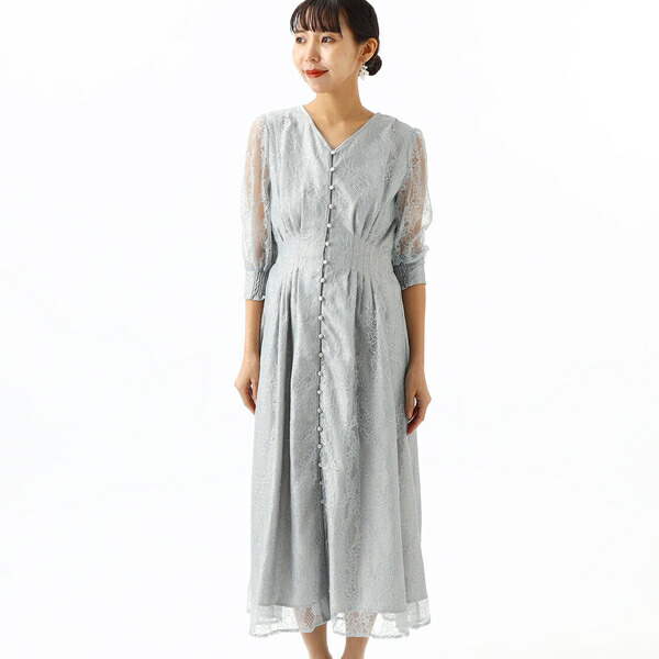 結婚式/パーティー/フォーマル/謝恩会に使える♪総レース多釦使いドレス/アンフィニ(INFINE)