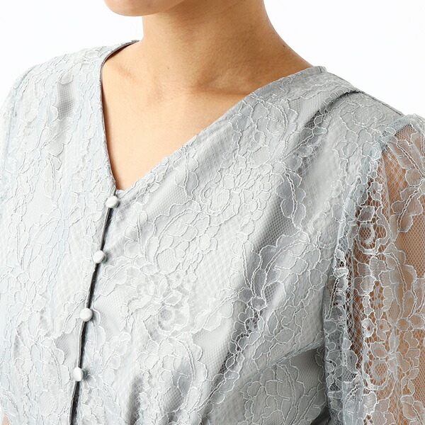 結婚式/パーティー/フォーマル/謝恩会に使える♪総レース多釦使いドレス/アンフィニ(INFINE)