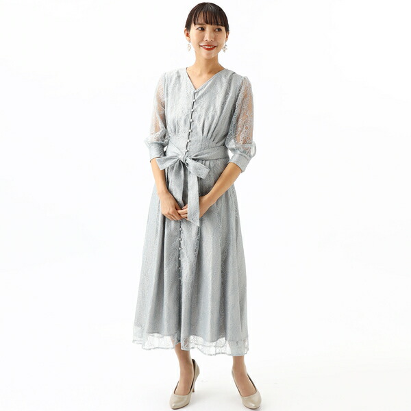 結婚式/パーティー/フォーマル/謝恩会に使える♪総レース多釦使いドレス/アンフィニ(INFINE)