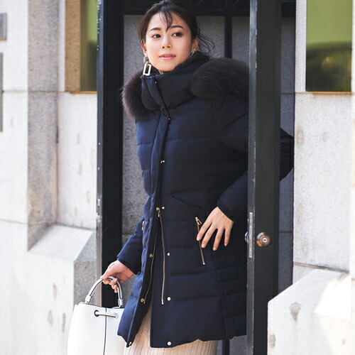 ロングダウンコート ダウンジャケット ロングダウン アウター 上着 ロングコート ファー レディース 50代 40代 30代 ミセス 秋 冬 大きいサイズ 上品 防寒 ロング丈 暖かい 黒 カーキ 通勤 きれ