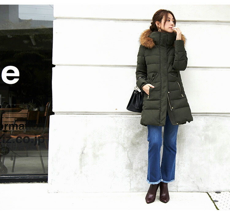 ロングダウンコート ダウンジャケット ロングダウン アウター 上着 ロングコート ファー レディース 50代 40代 30代 ミセス 秋 冬 大きいサイズ 上品 防寒 ロング丈 暖かい 黒 カーキ 通勤 きれ