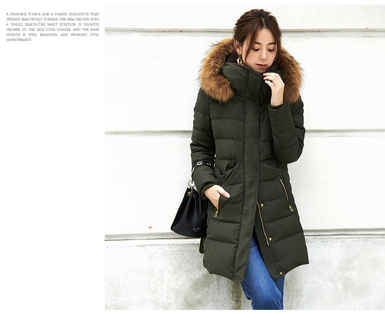 ロングダウンコート ダウンジャケット ロングダウン アウター 上着 ロングコート ファー レディース 50代 40代 30代 ミセス 秋 冬 大きいサイズ 上品 防寒 ロング丈 暖かい 黒 カーキ 通勤 きれ