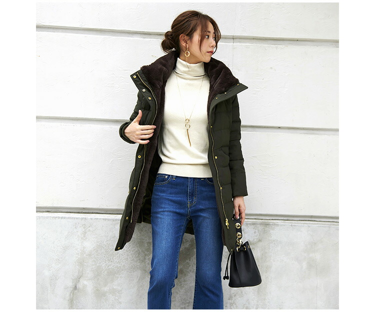 ロングダウンコート ダウンジャケット ロングダウン アウター 上着 ロングコート ファー レディース 50代 40代 30代 ミセス 秋 冬 大きいサイズ 上品 防寒 ロング丈 暖かい 黒 カーキ 通勤 きれ
