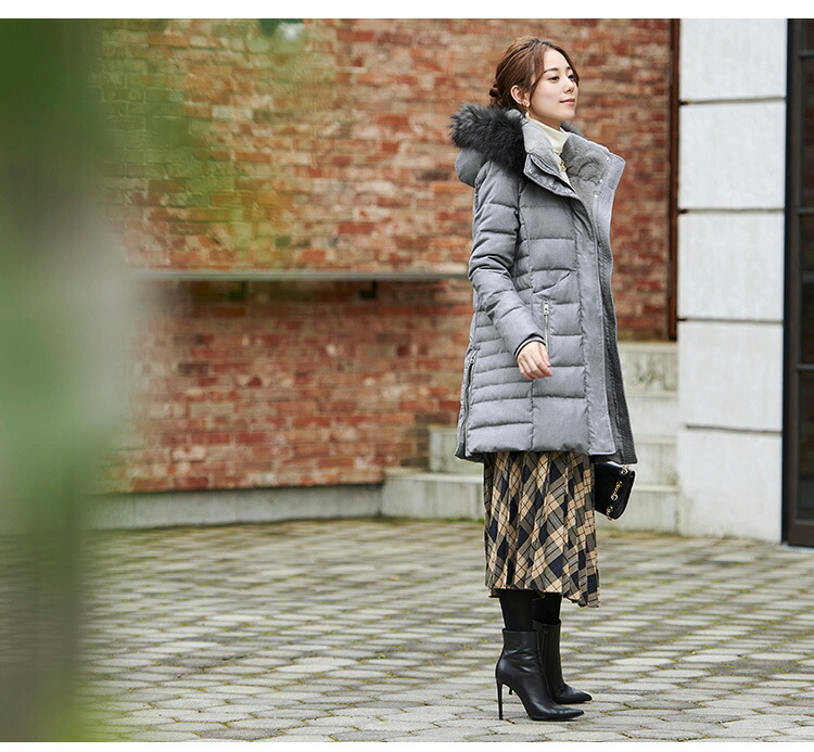 ロングダウンコート ダウンジャケット ロングダウン アウター 上着 ロングコート ファー レディース 50代 40代 30代 ミセス 秋 冬 大きいサイズ 上品 防寒 ロング丈 暖かい 黒 カーキ 通勤 きれ