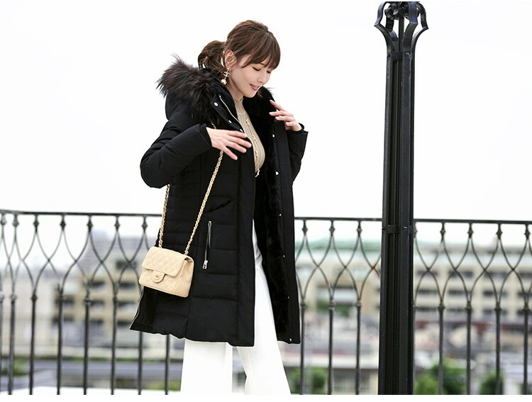 ロングダウンコート ダウンジャケット ロングダウン アウター 上着 ロングコート ファー レディース 50代 40代 30代 ミセス 秋 冬 大きいサイズ 上品 防寒 ロング丈 暖かい 黒 カーキ 通勤 きれ