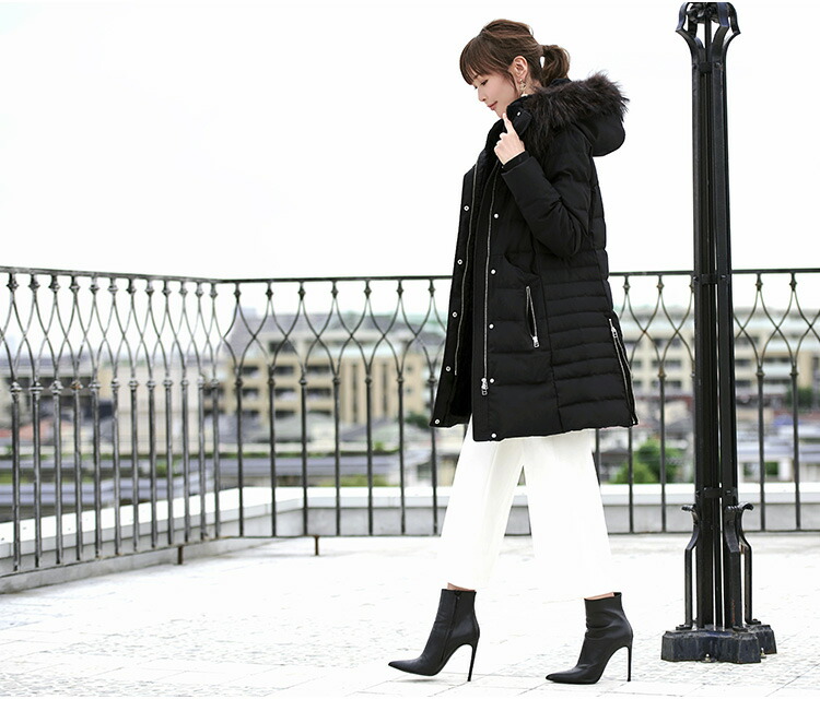 ロングダウンコート ダウンジャケット ロングダウン アウター 上着 ロングコート ファー レディース 50代 40代 30代 ミセス 秋 冬 大きいサイズ 上品 防寒 ロング丈 暖かい 黒 カーキ 通勤 きれ