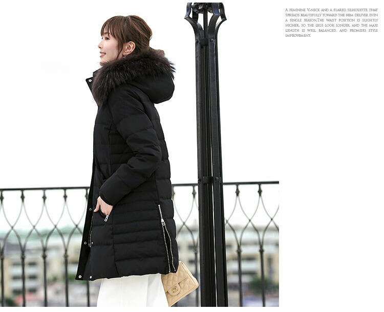 ロングダウンコート ダウンジャケット ロングダウン アウター 上着 ロングコート ファー レディース 50代 40代 30代 ミセス 秋 冬 大きいサイズ 上品 防寒 ロング丈 暖かい 黒 カーキ 通勤 きれ