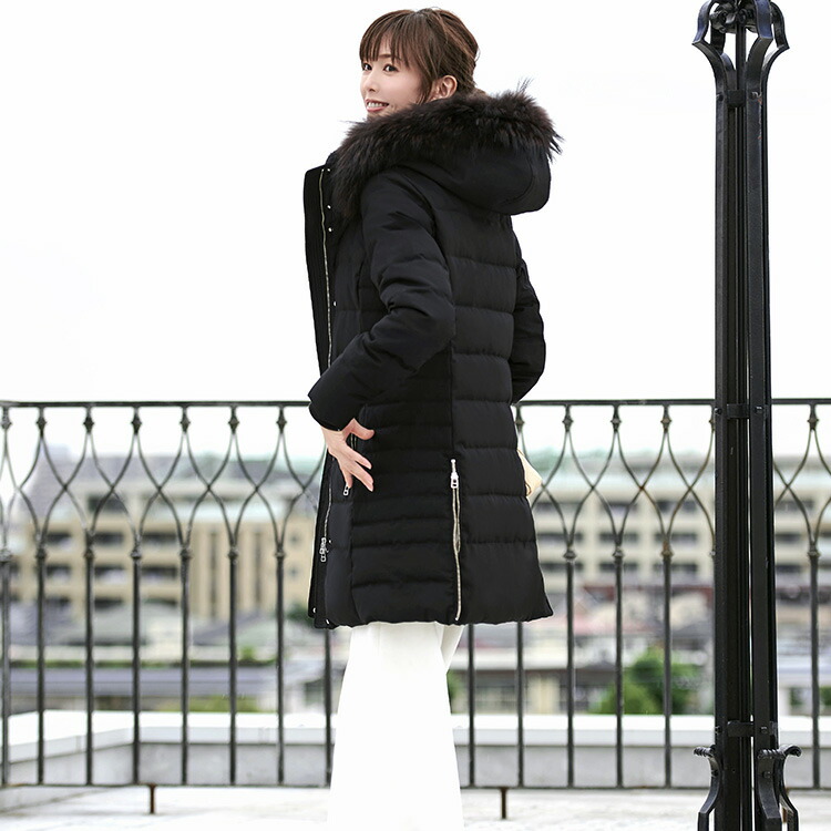 ロングダウンコート ダウンジャケット ロングダウン アウター 上着 ロングコート ファー レディース 50代 40代 30代 ミセス 秋 冬 大きいサイズ 上品 防寒 ロング丈 暖かい 黒 カーキ 通勤 きれ