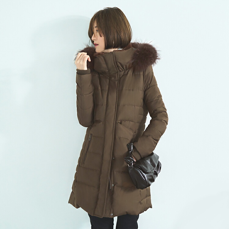 ロングダウンコート ダウンジャケット ロングダウン アウター 上着 ロングコート ファー レディース 50代 40代 30代 ミセス 秋 冬 大きいサイズ 上品 防寒 ロング丈 暖かい 黒 カーキ 通勤 きれ
