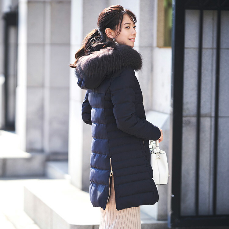 ロングダウンコート ダウンジャケット ロングダウン アウター 上着 ロングコート ファー レディース 50代 40代 30代 ミセス 秋 冬 大きいサイズ 上品 防寒 ロング丈 暖かい 黒 カーキ 通勤 きれ
