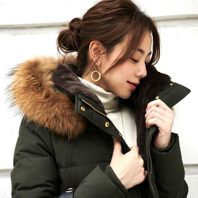 ロングダウンコート ダウンジャケット ロングダウン アウター 上着 ロングコート ファー レディース 50代 40代 30代 ミセス 秋 冬 大きいサイズ 上品 防寒 ロング丈 暖かい 黒 カーキ 通勤 きれ