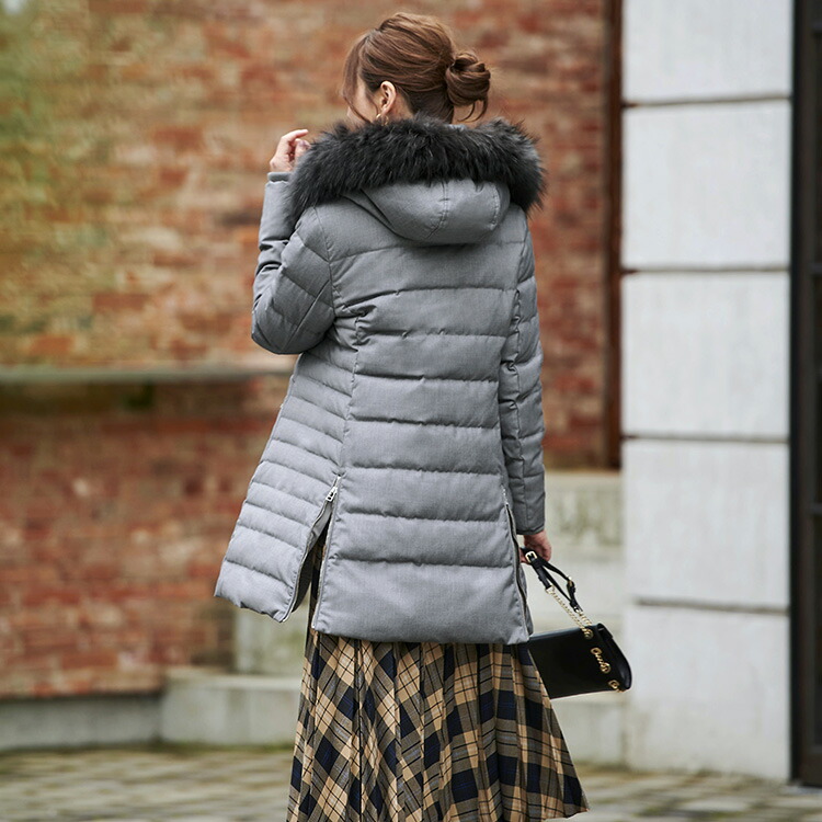 ロングダウンコート ダウンジャケット ロングダウン アウター 上着 ロングコート ファー レディース 50代 40代 30代 ミセス 秋 冬 大きいサイズ 上品 防寒 ロング丈 暖かい 黒 カーキ 通勤 きれ