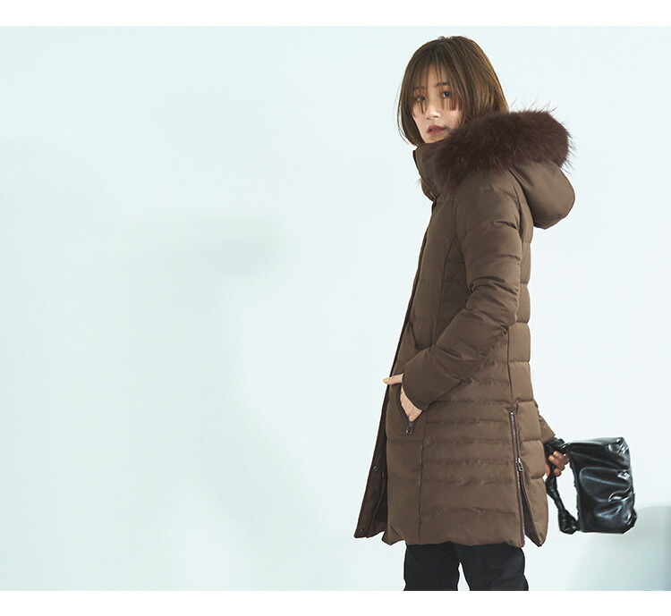 ロングダウンコート ダウンジャケット ロングダウン アウター 上着 ロングコート ファー レディース 50代 40代 30代 ミセス 秋 冬 大きいサイズ 上品 防寒 ロング丈 暖かい 黒 カーキ 通勤 きれ