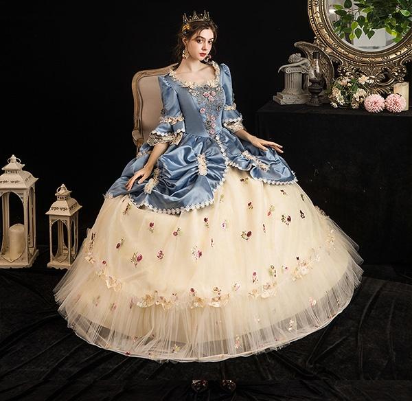 【送料無料】貴族 ドレス ステージ衣装 舞台衣装 オペラ声楽 中世貴族風 お姫様ドレス 宮廷 お嬢様 貴族ドレス パーティー 中世 ドレス