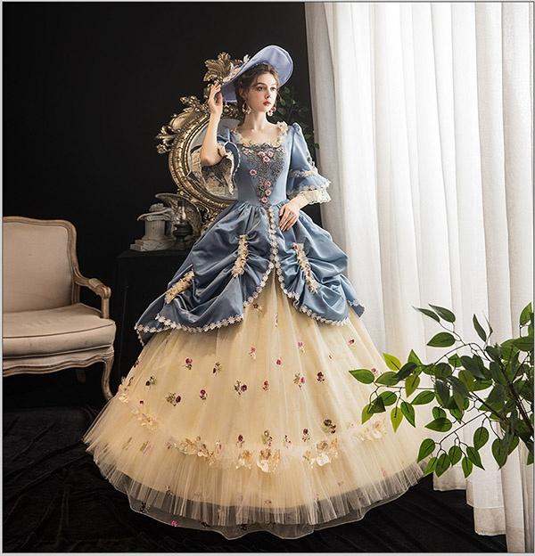 【送料無料】貴族 ドレス ステージ衣装 舞台衣装 オペラ声楽 中世貴族風 お姫様ドレス 宮廷 お嬢様 貴族ドレス パーティー 中世 ドレス