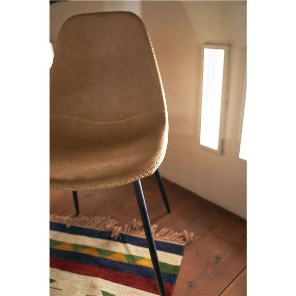 パーソナルチェア リビングチェア 約幅43cm ベージュ スチール ソフトレザー 組立品 リビング ダイニング インテリア家具〔代引不可〕