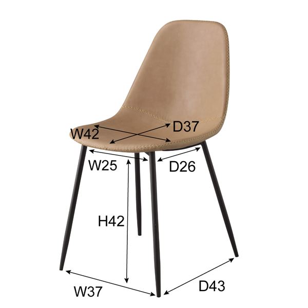 パーソナルチェア リビングチェア 約幅43cm ベージュ スチール ソフトレザー 組立品 リビング ダイニング インテリア家具〔代引不可〕