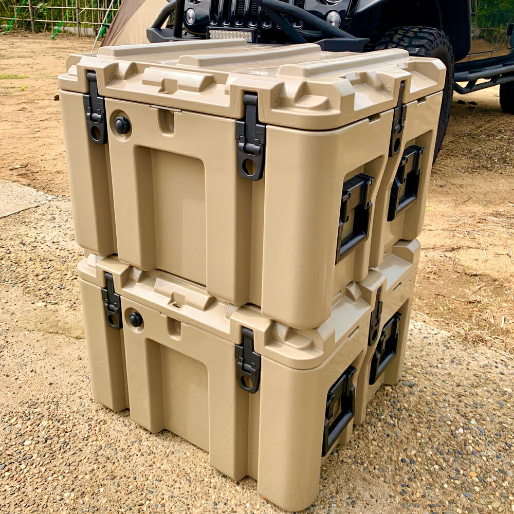 収納ボックス アウトドア キャンプ ギアボックス コンテナボックス 80L サンド/Sand おしゃれ 収納 倉庫 アウトドア キャンプ ガレージ BBQ バーベキュー ミリタリー