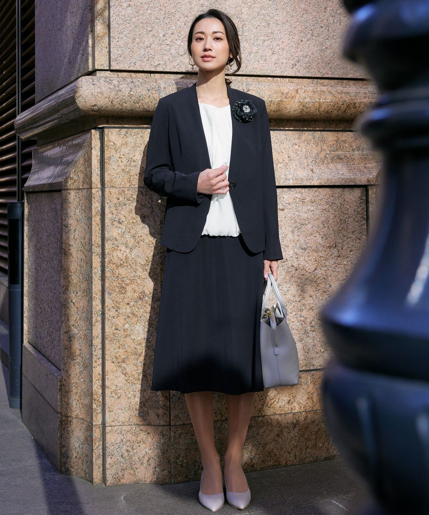 ダブルフェイススーティング ノーカラージャケット