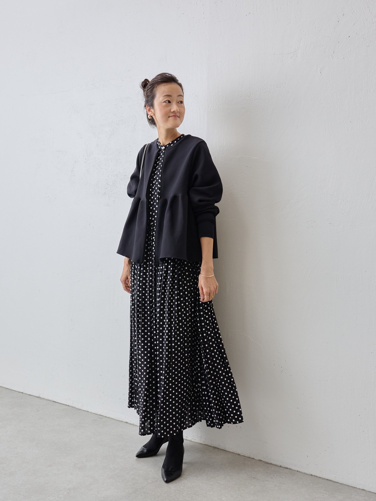 ペプラムニットカーディガン