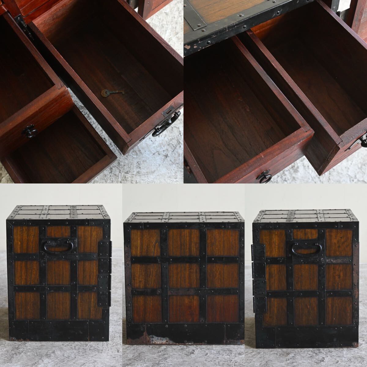 船箪笥 時代箪笥 アンティーク 和家具 収納 庄内箪笥 古民具 和箪笥 飾り台 古木 古鉄 ヴィンテージ レトロ 和骨董