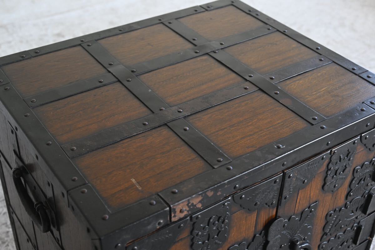 船箪笥 時代箪笥 アンティーク 和家具 収納 庄内箪笥 古民具 和箪笥 飾り台 古木 古鉄 ヴィンテージ レトロ 和骨董