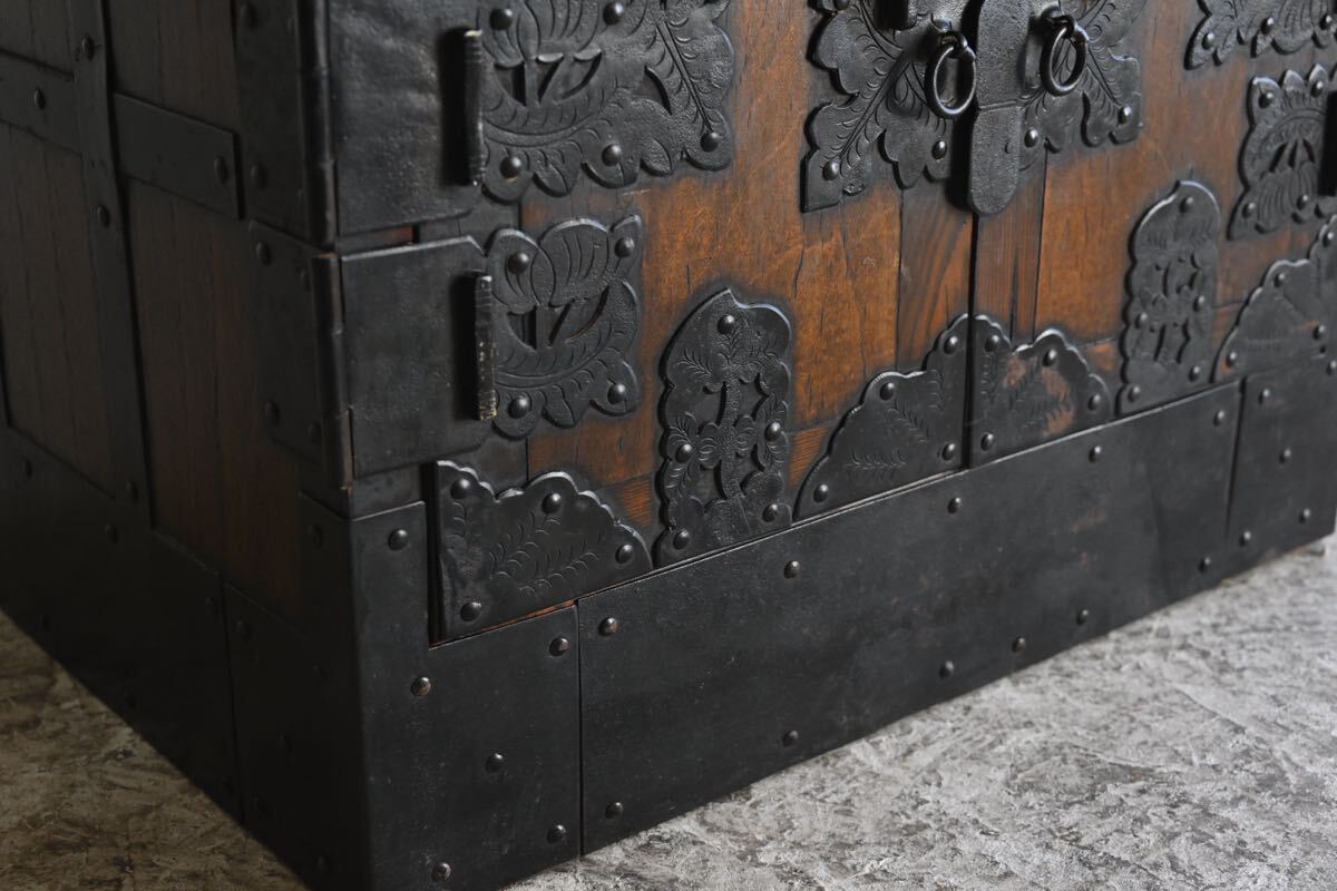 船箪笥 時代箪笥 アンティーク 和家具 収納 庄内箪笥 古民具 和箪笥 飾り台 古木 古鉄 ヴィンテージ レトロ 和骨董