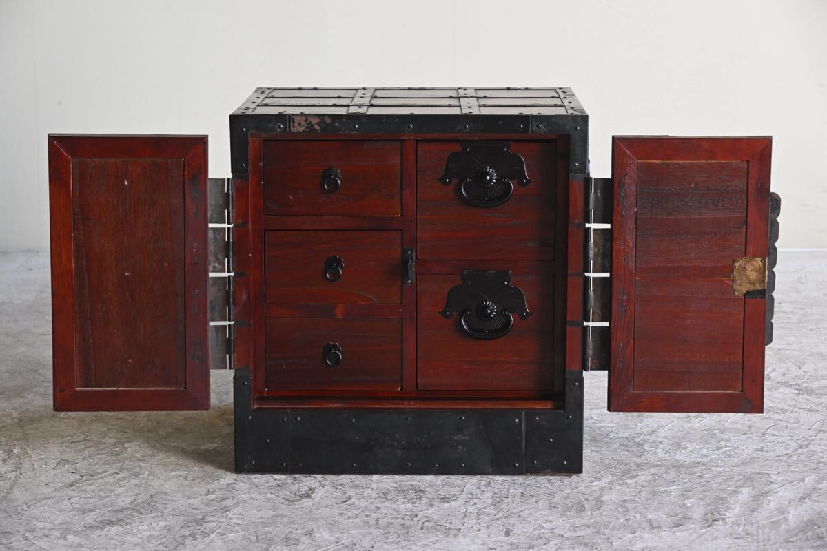 船箪笥 時代箪笥 アンティーク 和家具 収納 庄内箪笥 古民具 和箪笥 飾り台 古木 古鉄 ヴィンテージ レトロ 和骨董