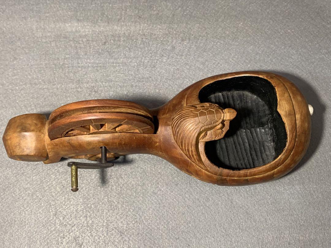 超貴重品 手作り アンチークコレクション 木製墨壺　255mm