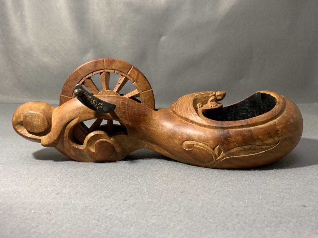 超貴重品 手作り アンチークコレクション 木製墨壺　255mm