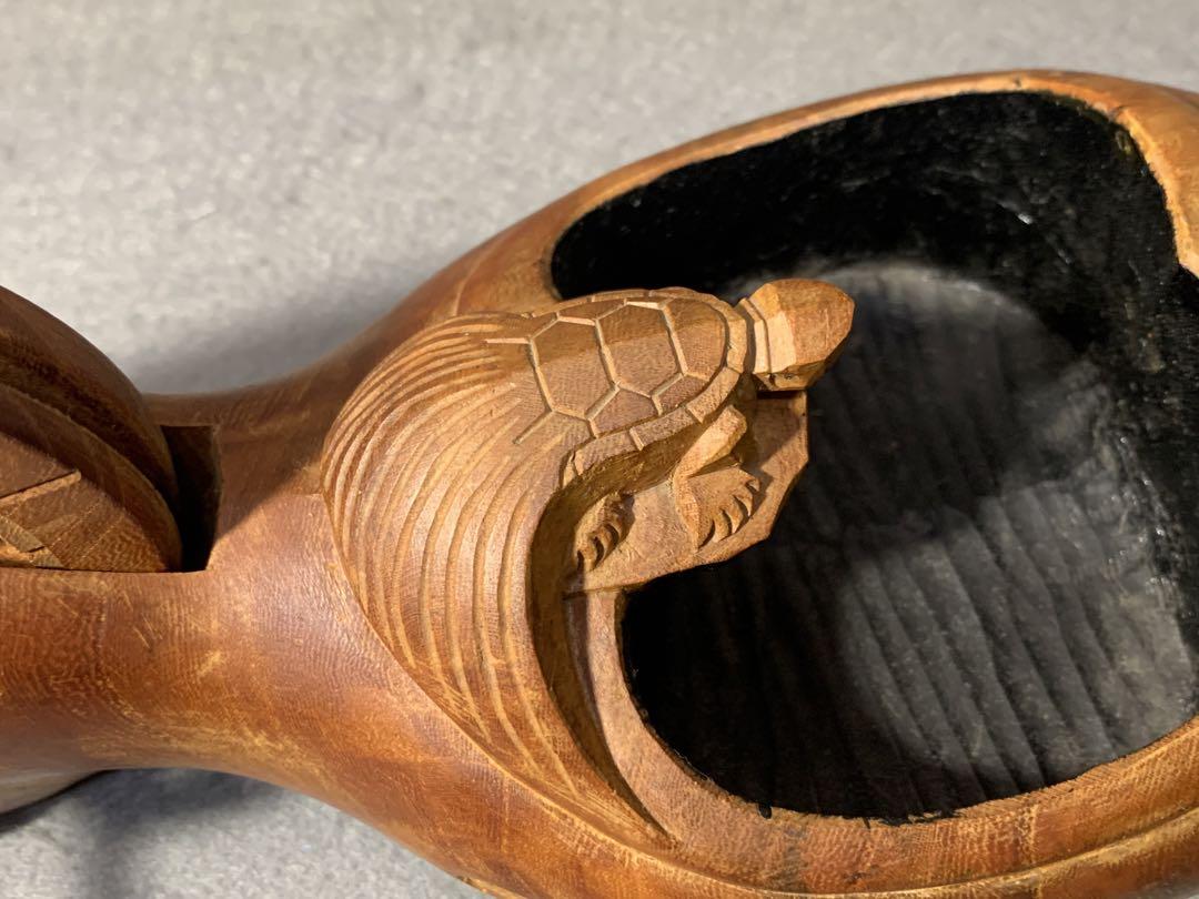 超貴重品 手作り アンチークコレクション 木製墨壺　255mm