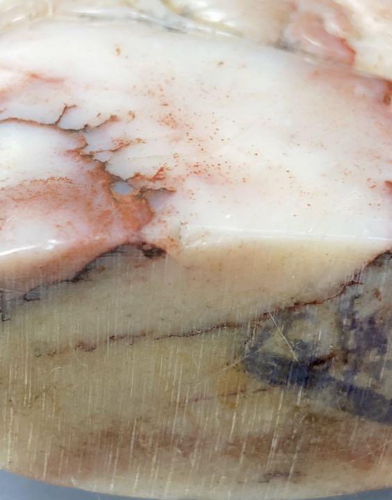 龍 寿山石 中国 印材 古 古玩 1点 天然石 印鑑 赤 石 白石 91.7g