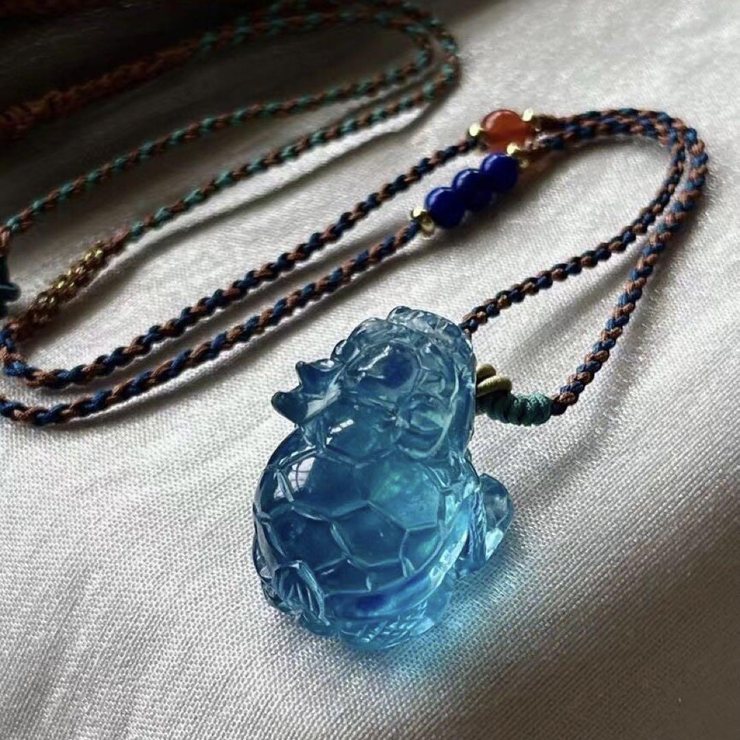 天然 アクアマリン ネックレス 14.6g