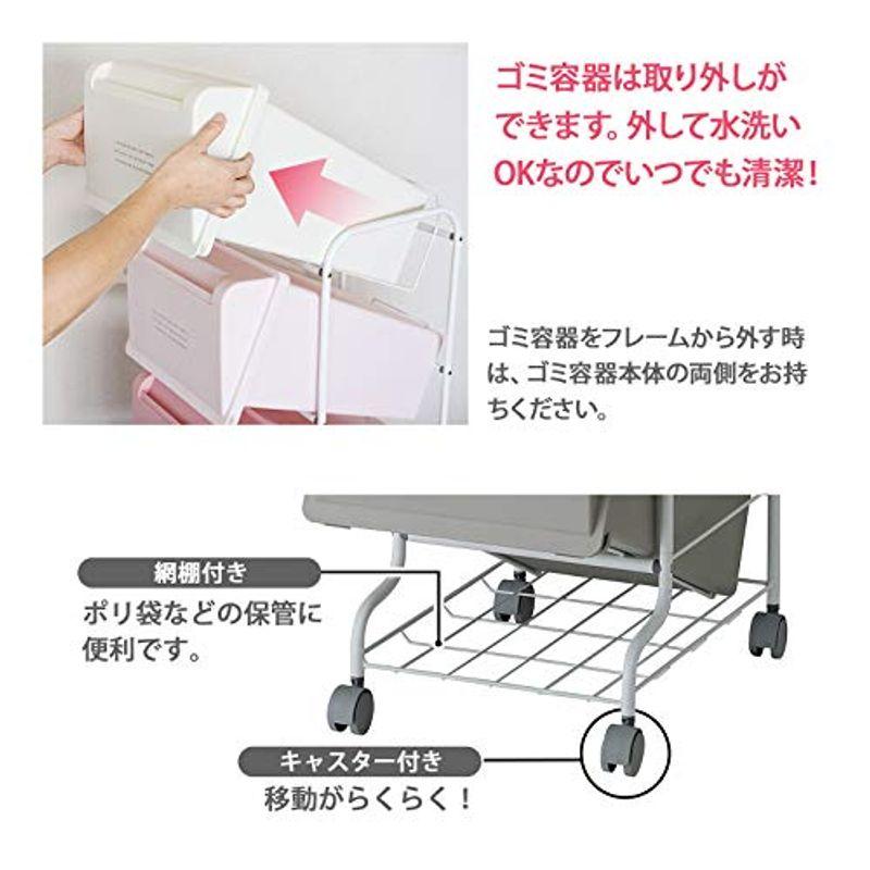 リス 分別 ゴミ箱 縦型3段 コンテナスタイルV CS5-60 ミックス6 63L (21L×3段)