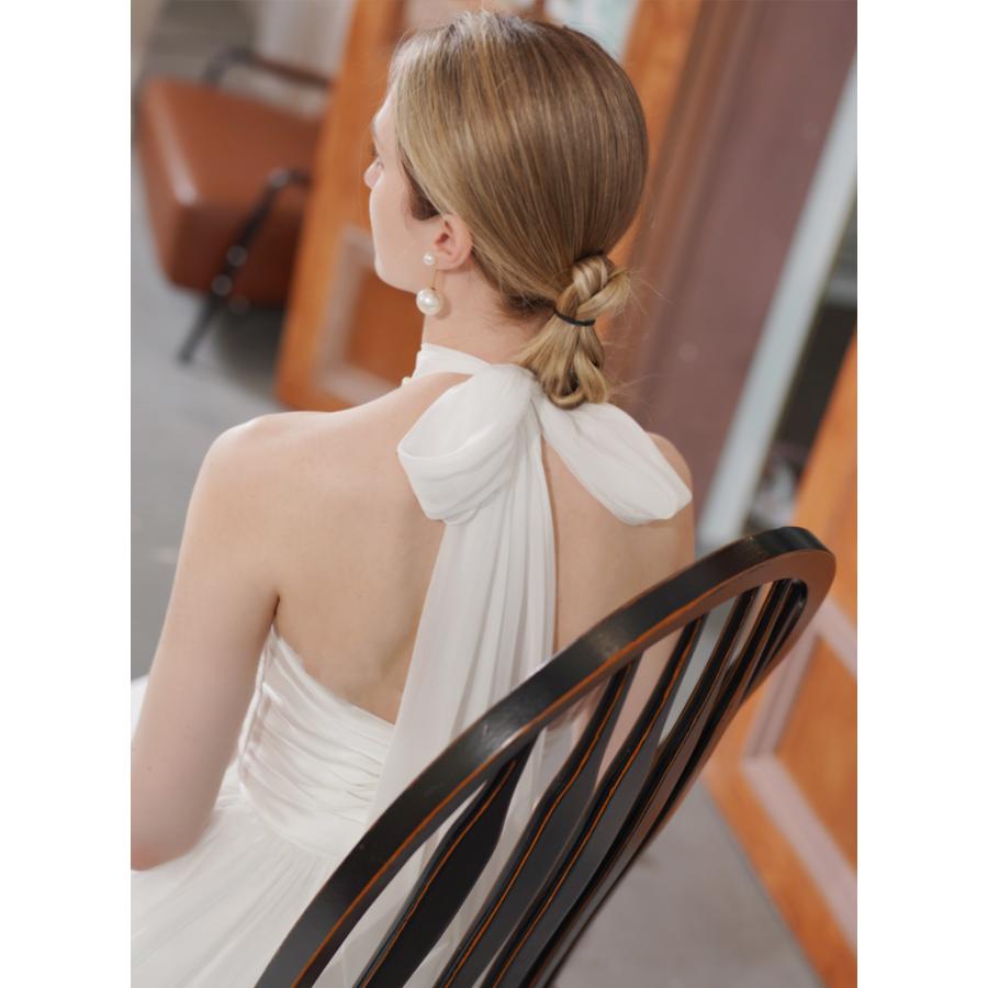 ウェディングドレス ウエディングドレス 二次会 2.5次会 結婚式 披露宴 前撮り 後撮り ブライダル ロングドレス 花嫁 Aラインドレス シフォン ホルターネック