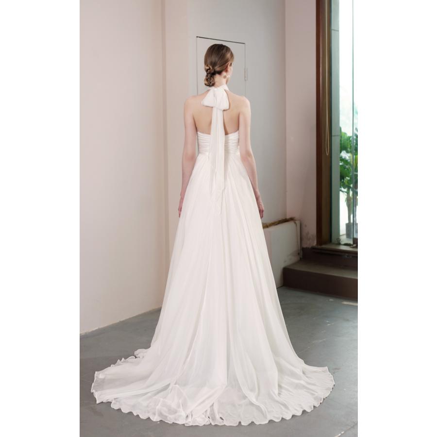 ウェディングドレス ウエディングドレス 二次会 2.5次会 結婚式 披露宴 前撮り 後撮り ブライダル ロングドレス 花嫁 Aラインドレス シフォン ホルターネック