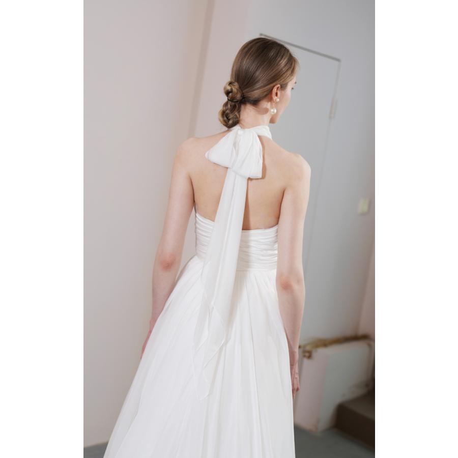 ウェディングドレス ウエディングドレス 二次会 2.5次会 結婚式 披露宴 前撮り 後撮り ブライダル ロングドレス 花嫁 Aラインドレス シフォン ホルターネック