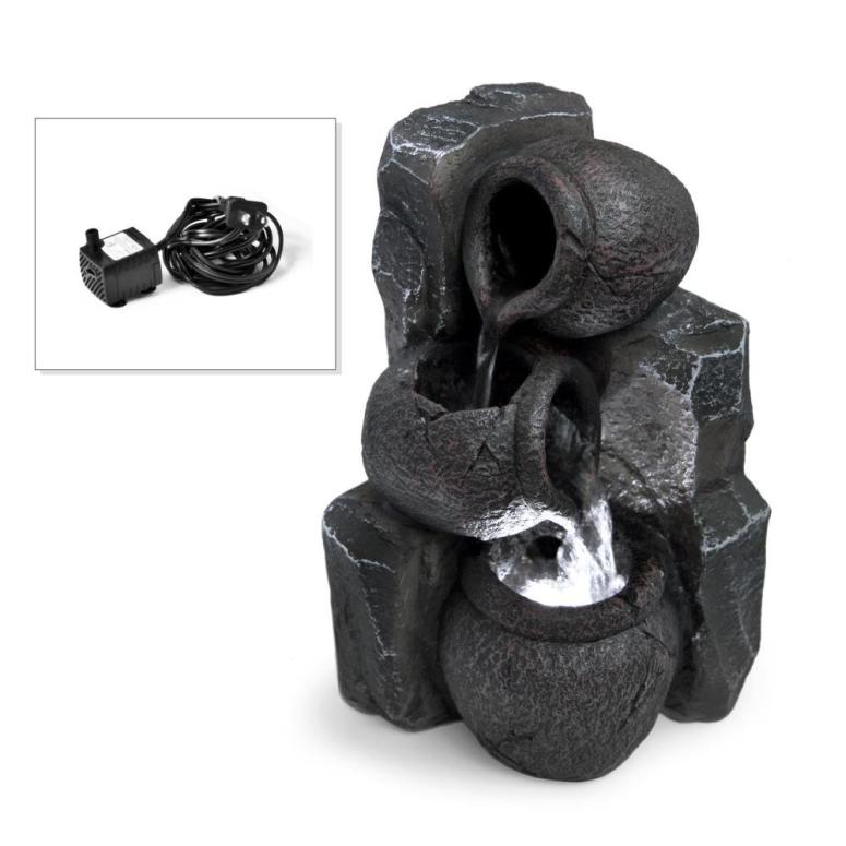 卓上 噴水 滝のオブジェ テーブルトップファウンテン インテリア噴水 Premium SereneLife Table Waterfall Fountain (2-Tier), Cascading Tabletop Water Decora