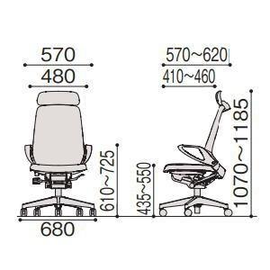 イトーキ ノートチェア テクスチャードメッシュバック エクストラハイバック 樹脂脚 ループ肘 KJ-176JEEM-△□