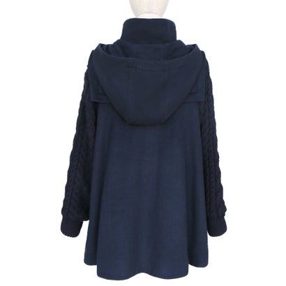 ルイ ルエ ブティック RUIRUE BOUTIQUE ニットケーブルスリーブケープ風コート (杢グレー)