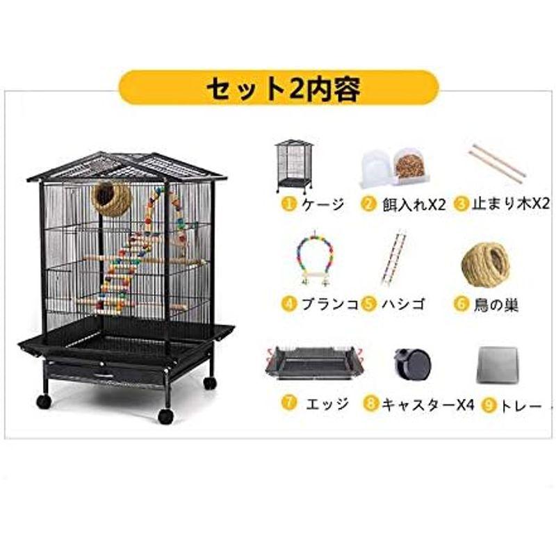 Aeon hum 鳥かご 鳥ケージ バードゲージ 大型 豪華ケージ 大きい 複数飼い キャスタ-付き インコ オウムケージ オカメ セキセイ