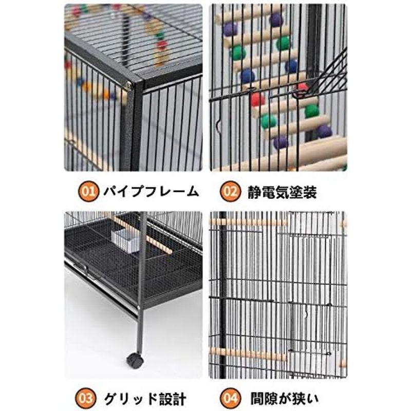 Aeon hum 鳥かご 鳥ケージ バードゲージ 大型 豪華ケージ 大きい 複数飼い キャスタ-付き インコ オウムケージ オカメ セキセイ