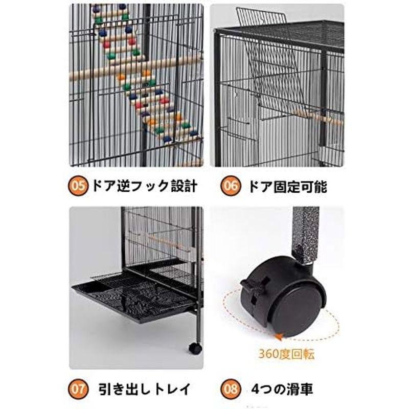 Aeon hum 鳥かご 鳥ケージ バードゲージ 大型 豪華ケージ 大きい 複数飼い キャスタ-付き インコ オウムケージ オカメ セキセイ