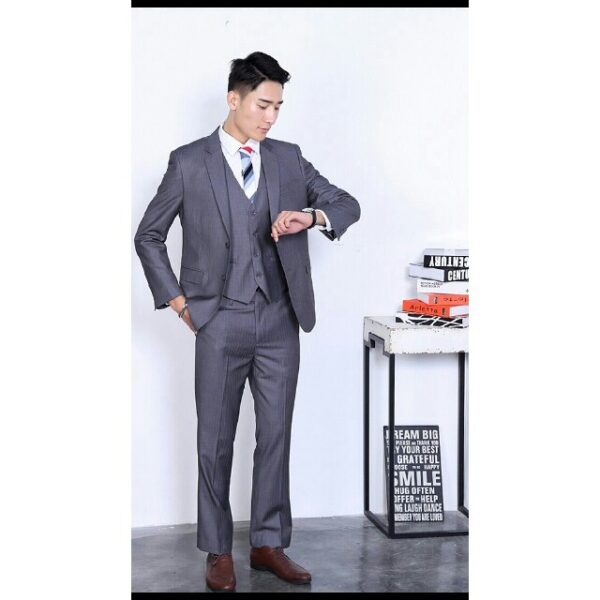 春秋スーツ 紳士服　セットアップ メンズ 3点セット上下セットスリムスーツ